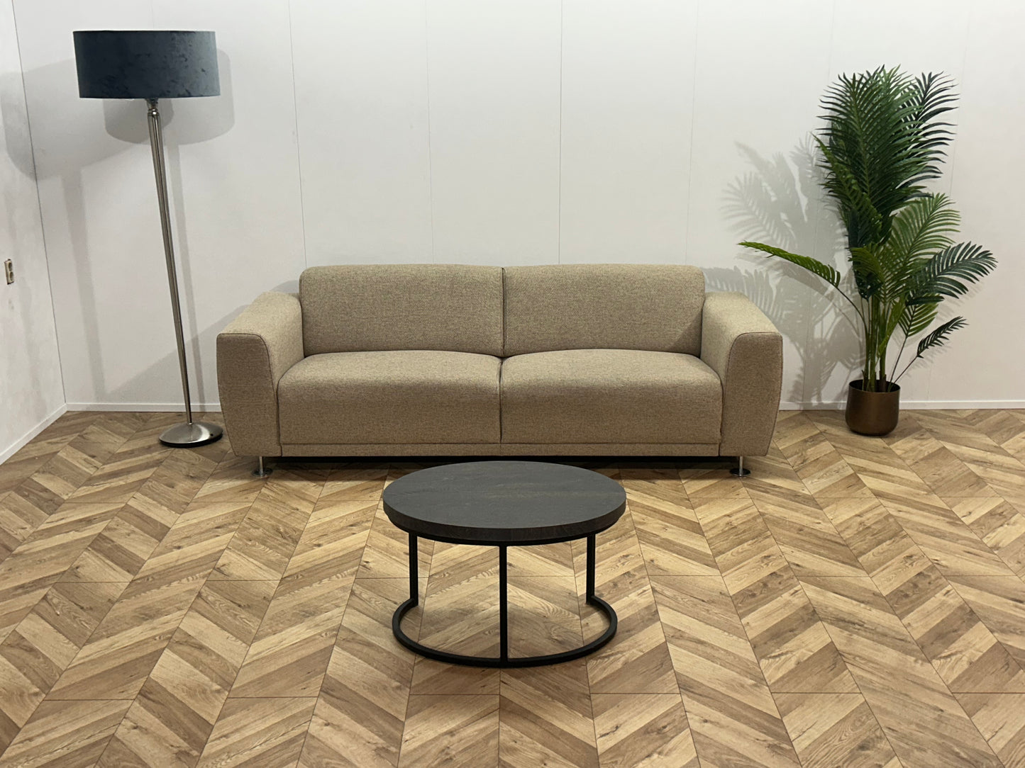 Beige 2,5-Zits Bank ~ Vaste Kussens