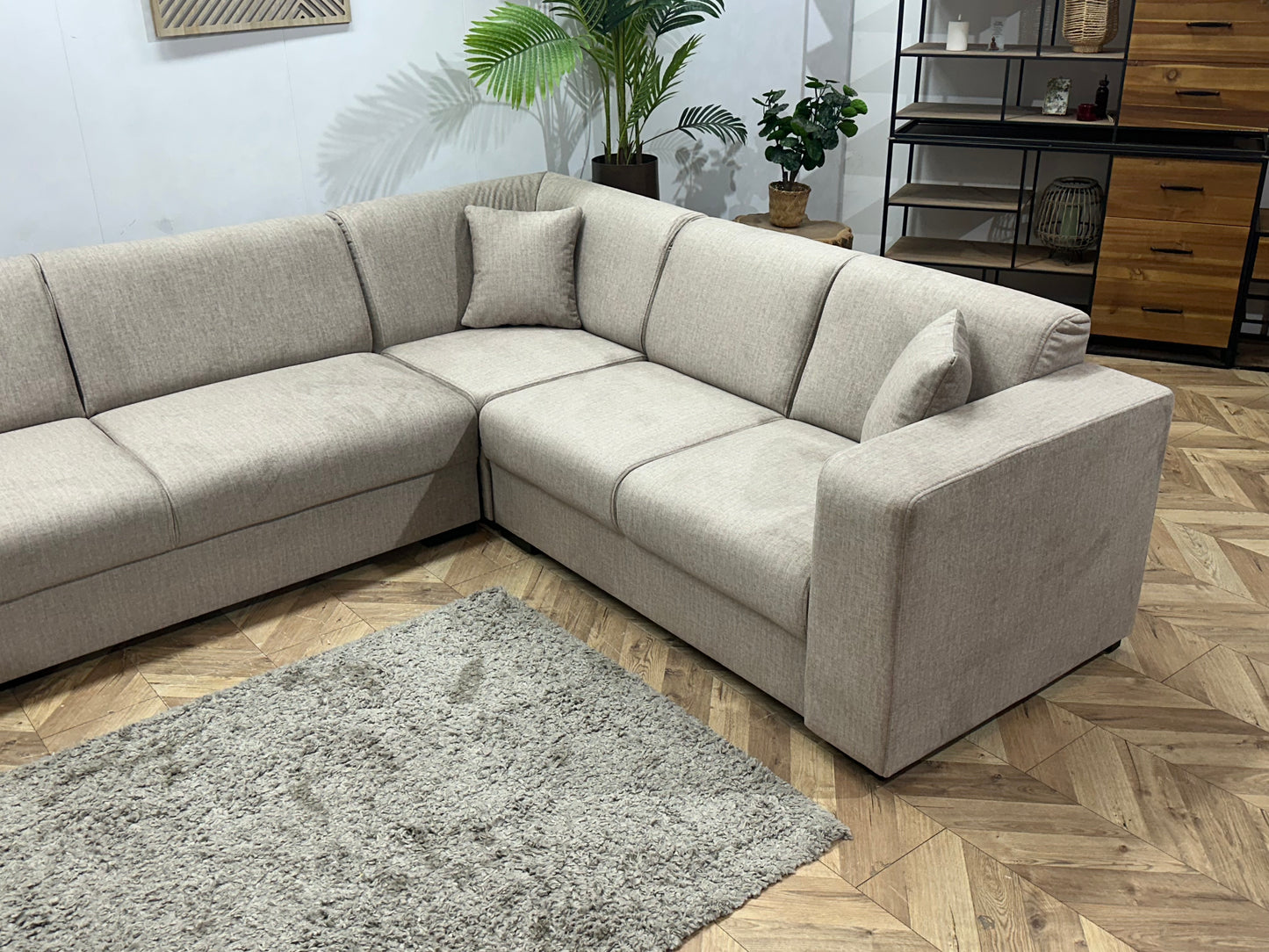 !Showroommodel! Beige Velvet Hoekbank