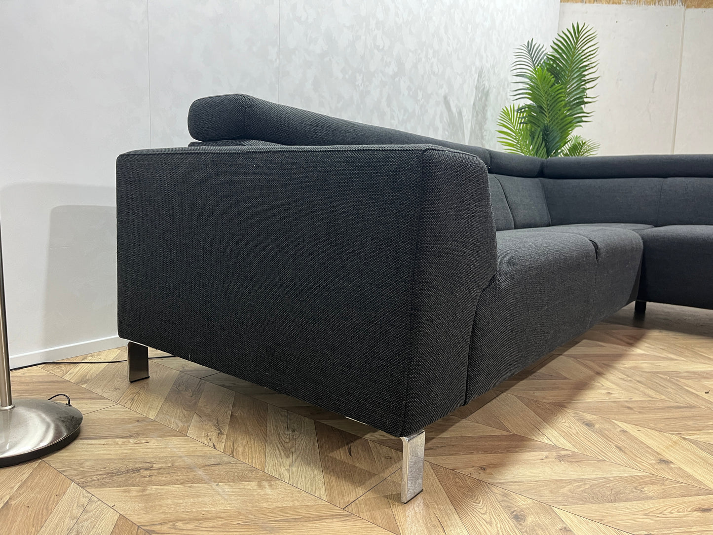 IN.HOUSE Zwarte Hoekbank ~ Verstelbare Hoofdsteunen