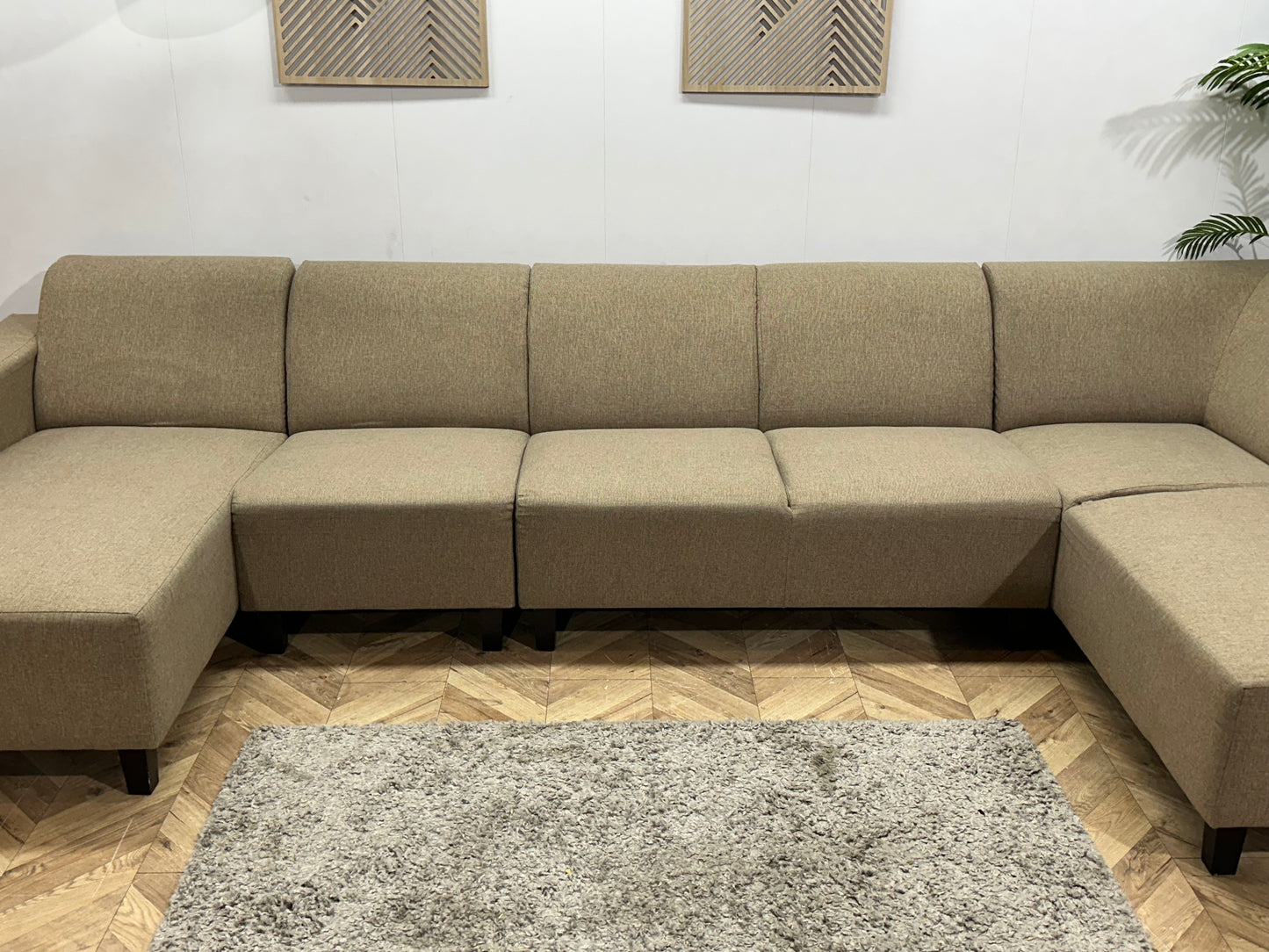 Beige U Bank ~ Vaste Kussens