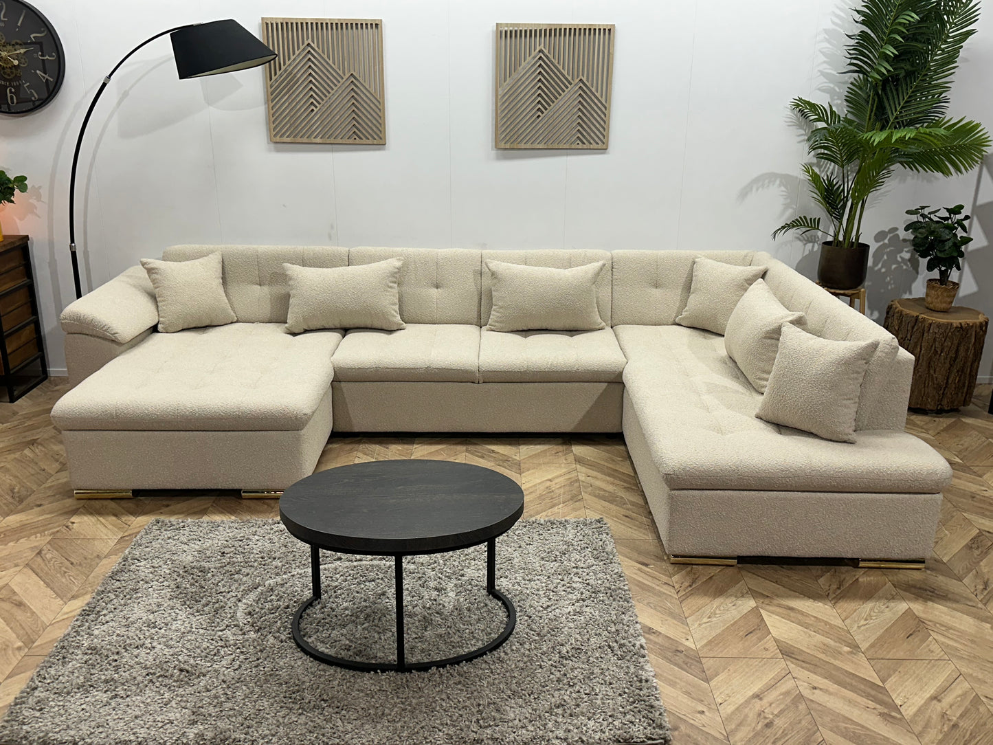 !Showroommodel! Witte Bouclé U Bank