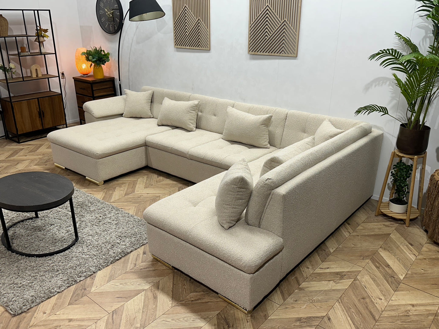 !Showroommodel! Witte Bouclé U Bank