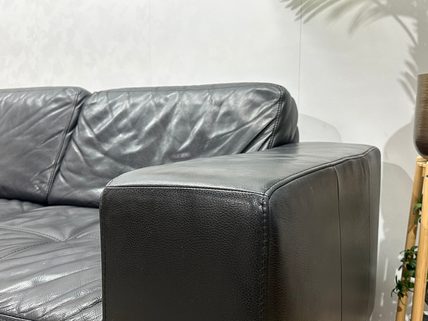 Zwart Echt Lederen Banken Set ~ Vaste Kussens