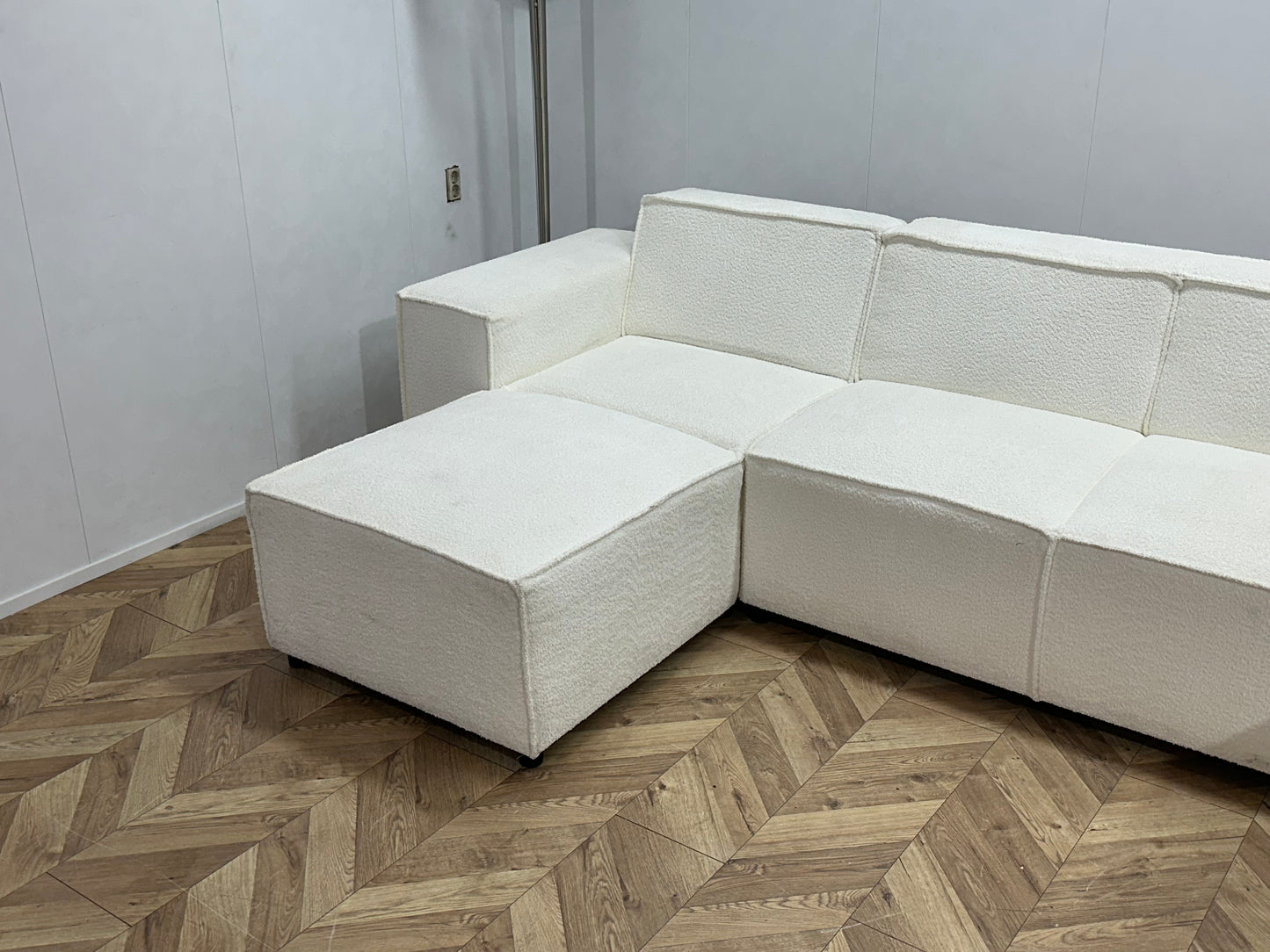 Witte Bouclé Stoffen U Bank ~ Vaste Kussens