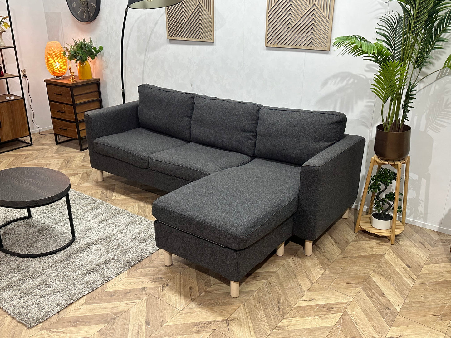 Antraciet Hoekbank ~ Losse Kussens Met Afneembare Hoezen