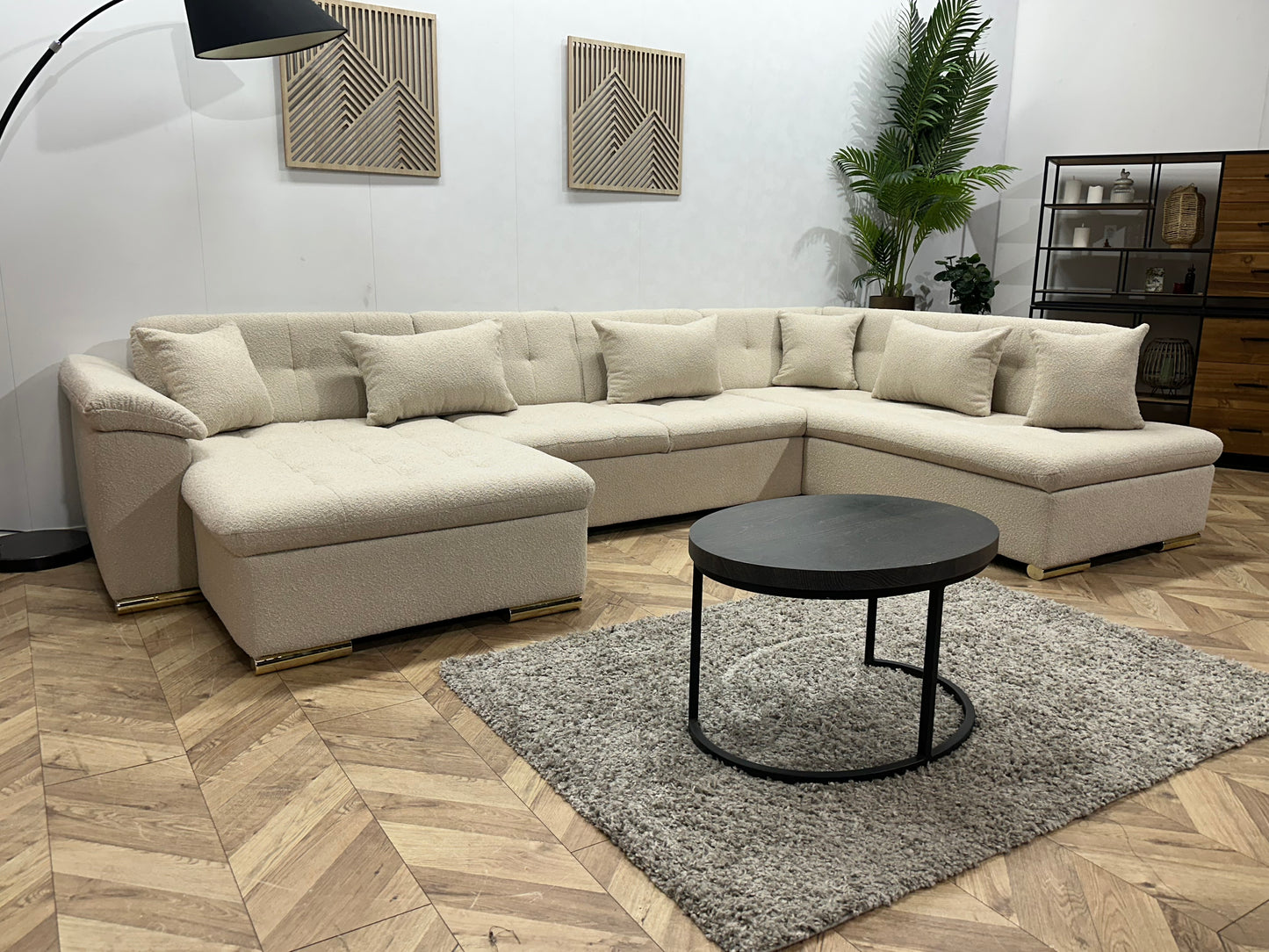 !Showroommodel! Witte Bouclé U Bank