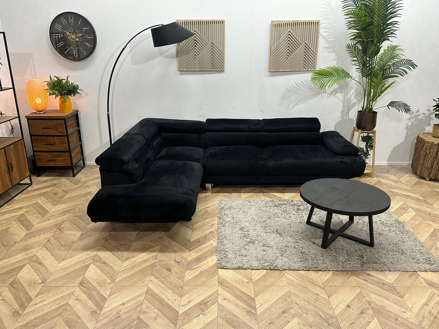 Zwarte Velvet Hoekbank ~ Inruilvoordeel