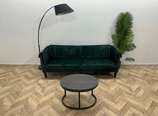 Groene Velvet 2.5-Zits Bank ~ Vaste Kussens