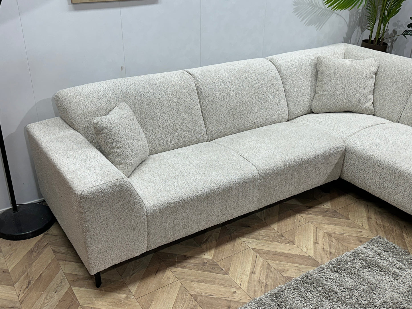 !Showroommodel! Crème Boucle Hoekbank