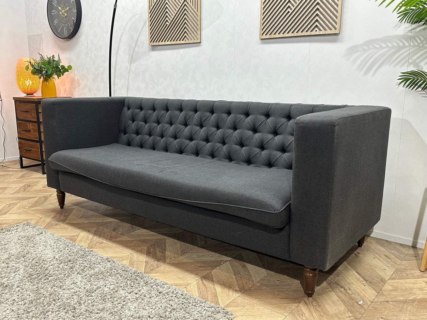 Antraciet Rechte Bank ~ Losse Zitkussen Met Afneembare Hoes