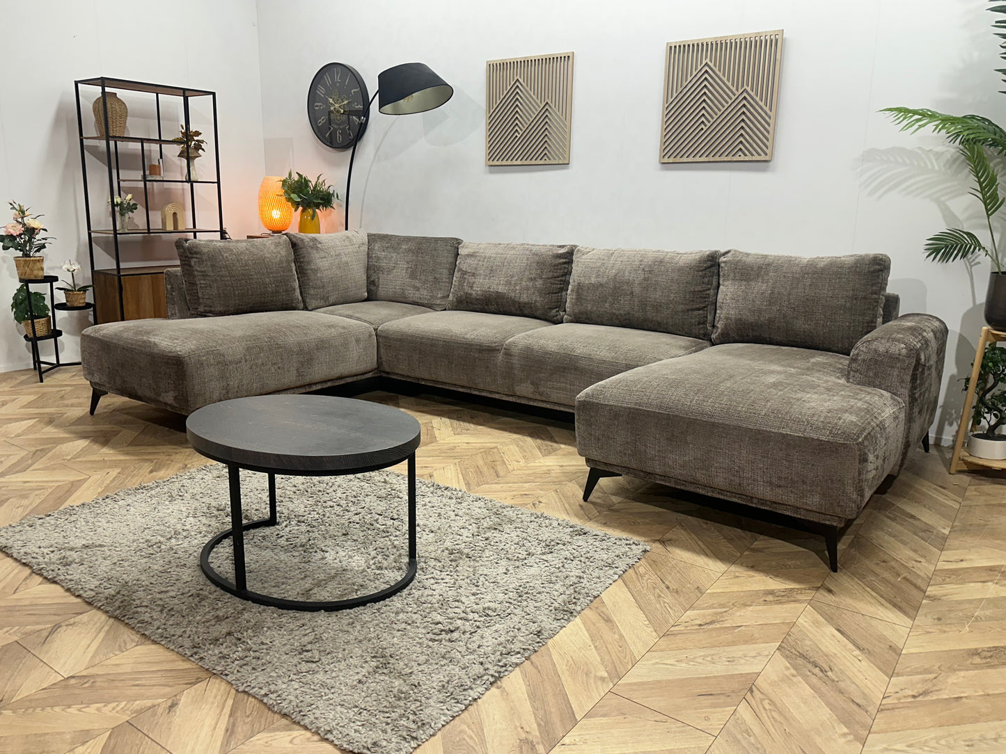 Bruine Cremona Stoffen U Bank ~ Losse Rugkussens Met Afneembare Hoezen