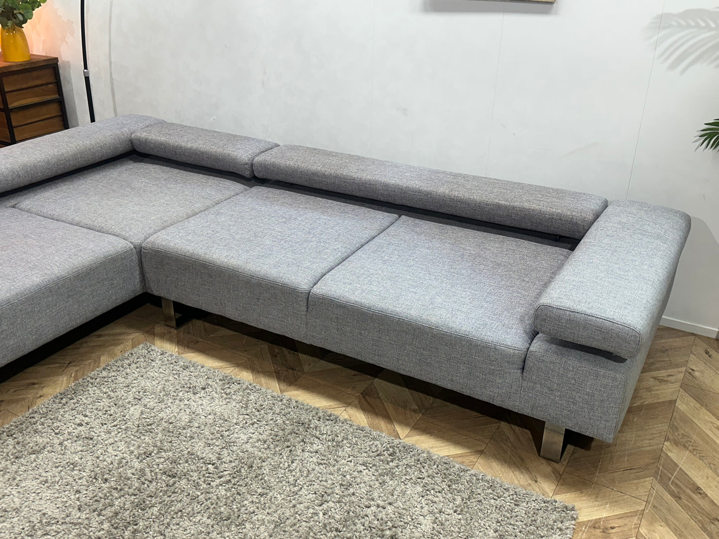 Cant Mobili Licht Grijze Hoekbank ~ Verstelbare Hoofdsteunen