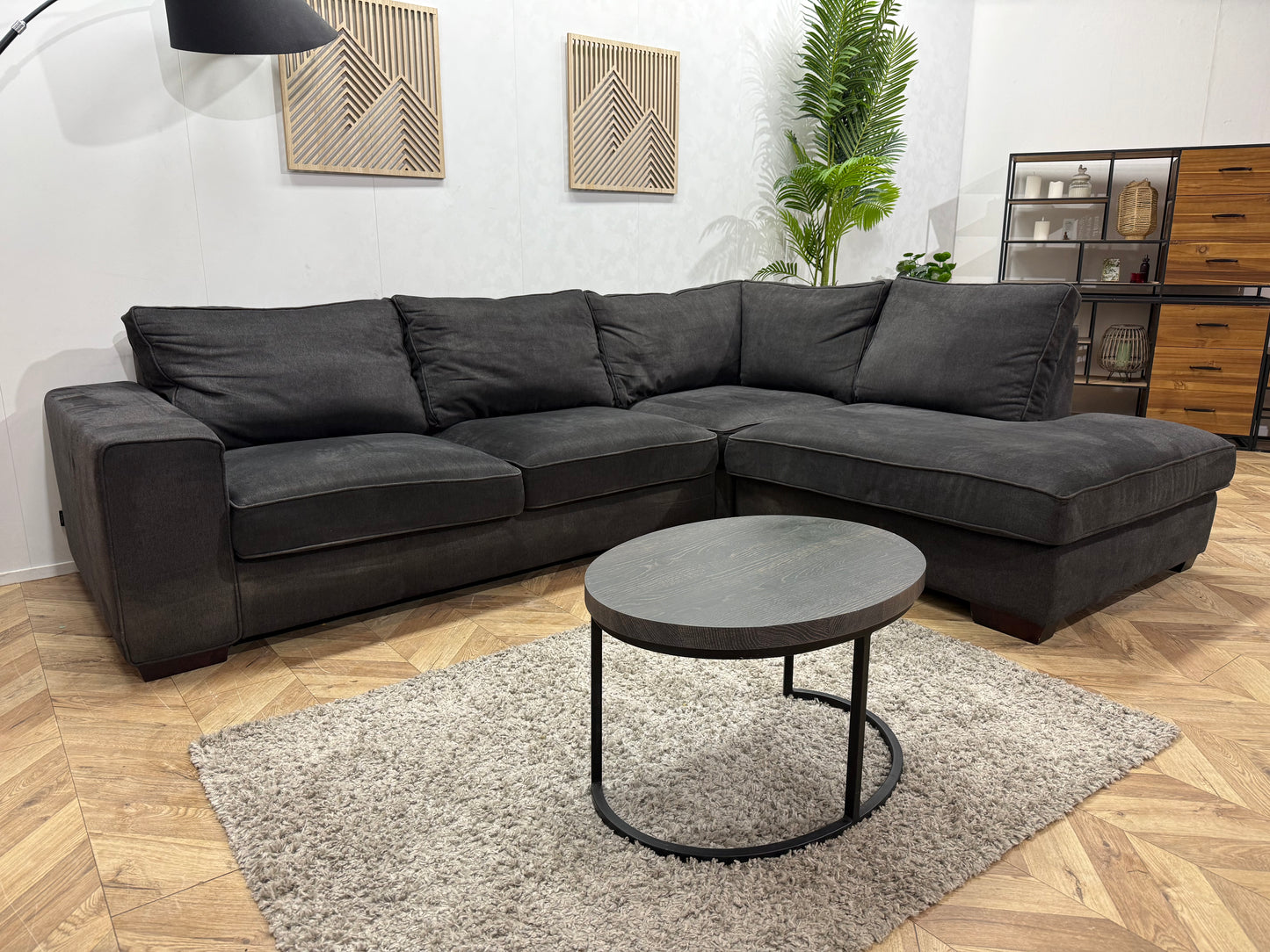 Urban Sofa Suède Antraciet Hoekbank ~ Losse Kussens Met Afneembare Hoezen