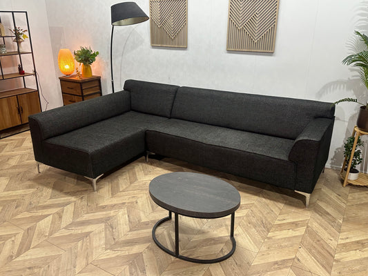 Montèl Antraciet Design Hoekbank ~ Vaste Kussens