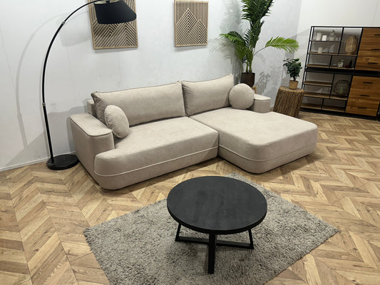 !Showroommodel! Licht Grijze Velvet Hoekbank
