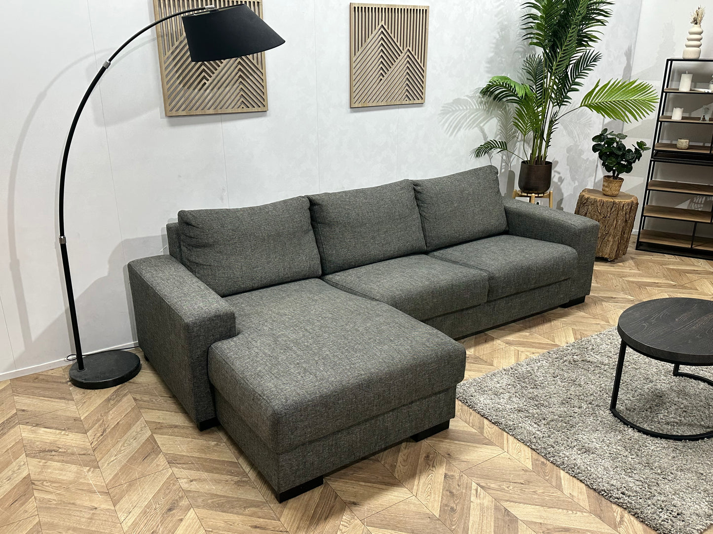 Antraciet Hoekbank ~ Losse Rugkussens Met Afneembare Hoezen