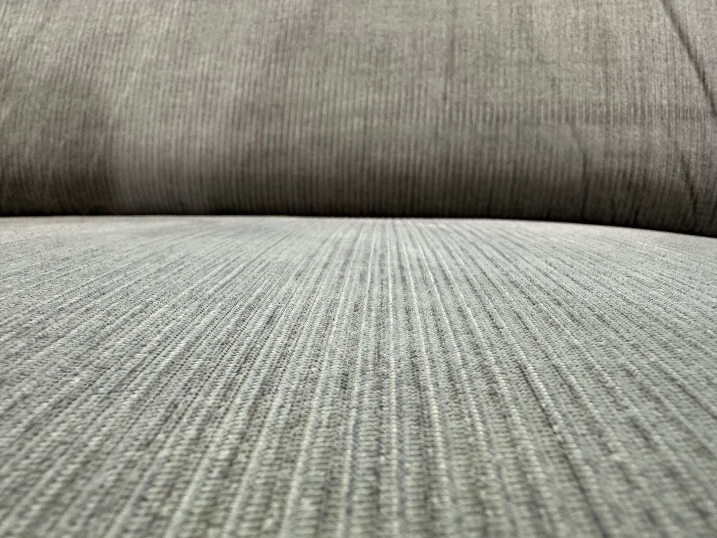 Xooon Licht Grijze/Blauwe Ribstof Hoekbank ~ Verstelbare Hoofdsteunen