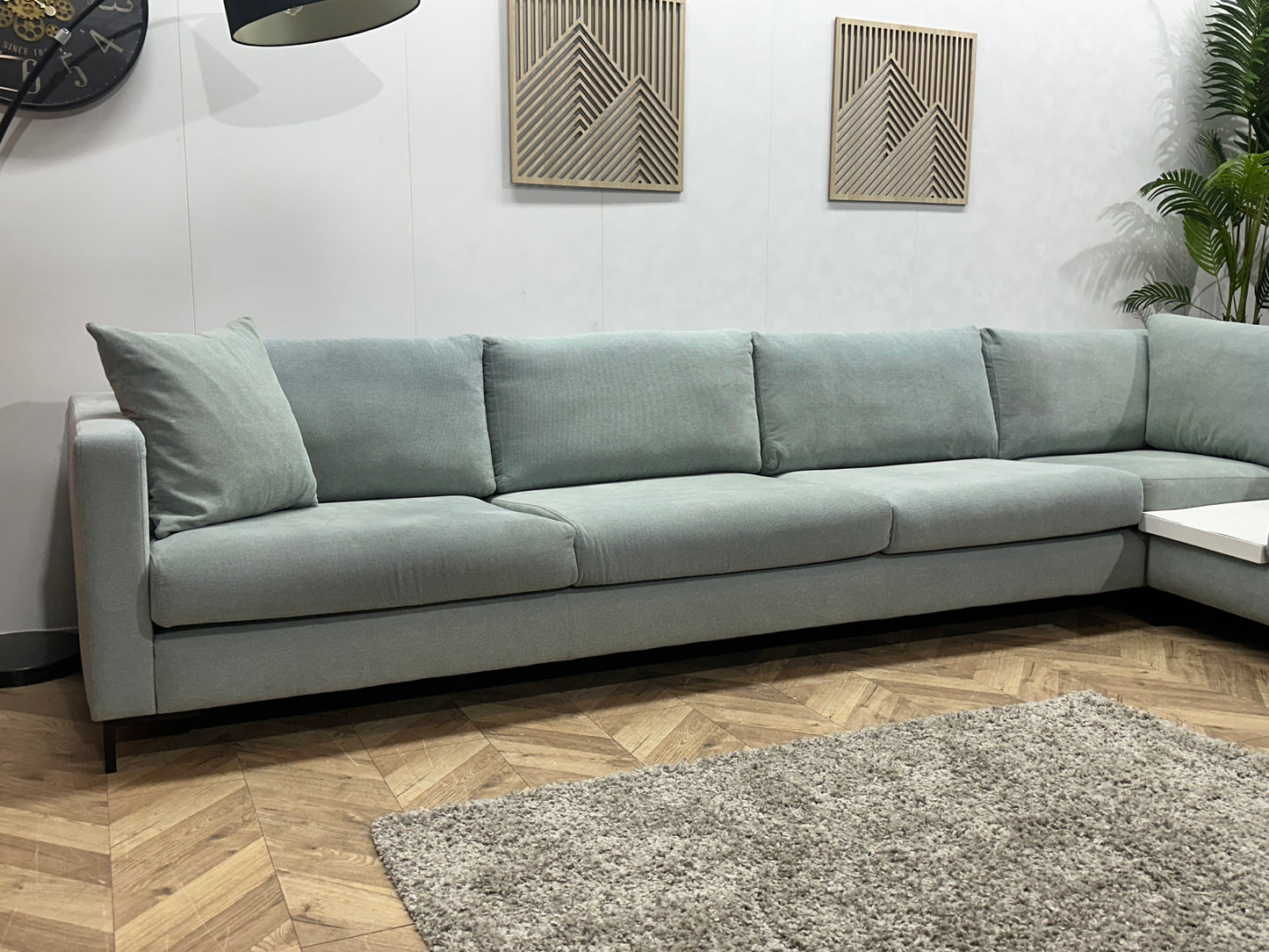 Licht Blauwe Ruime Hoekbank ~ Losse Kussens Met Afneembare Hoezen