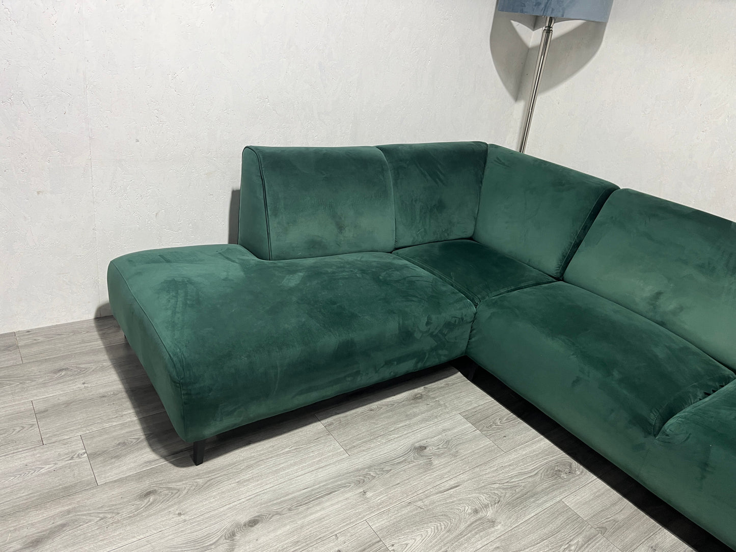 Donker Groene Velvet Hoekbank