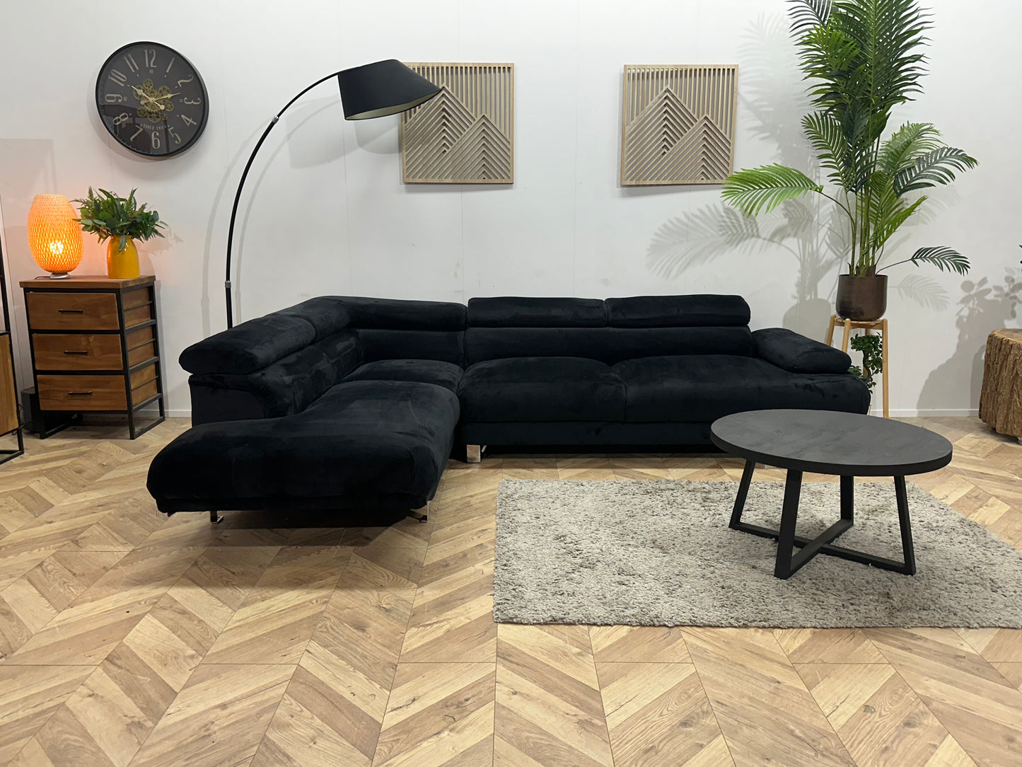 Zwarte Velvet Hoekbank ~ Inruilvoordeel