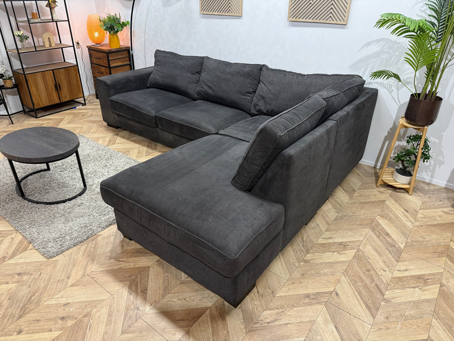 Urban Sofa Suède Antraciet Hoekbank ~ Losse Kussens Met Afneembare Hoezen