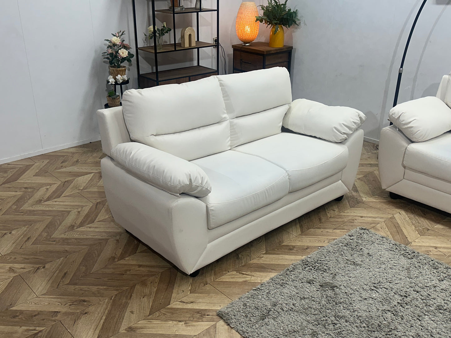 Witte Leather Look Banken Set ~ Inruilvoordeel