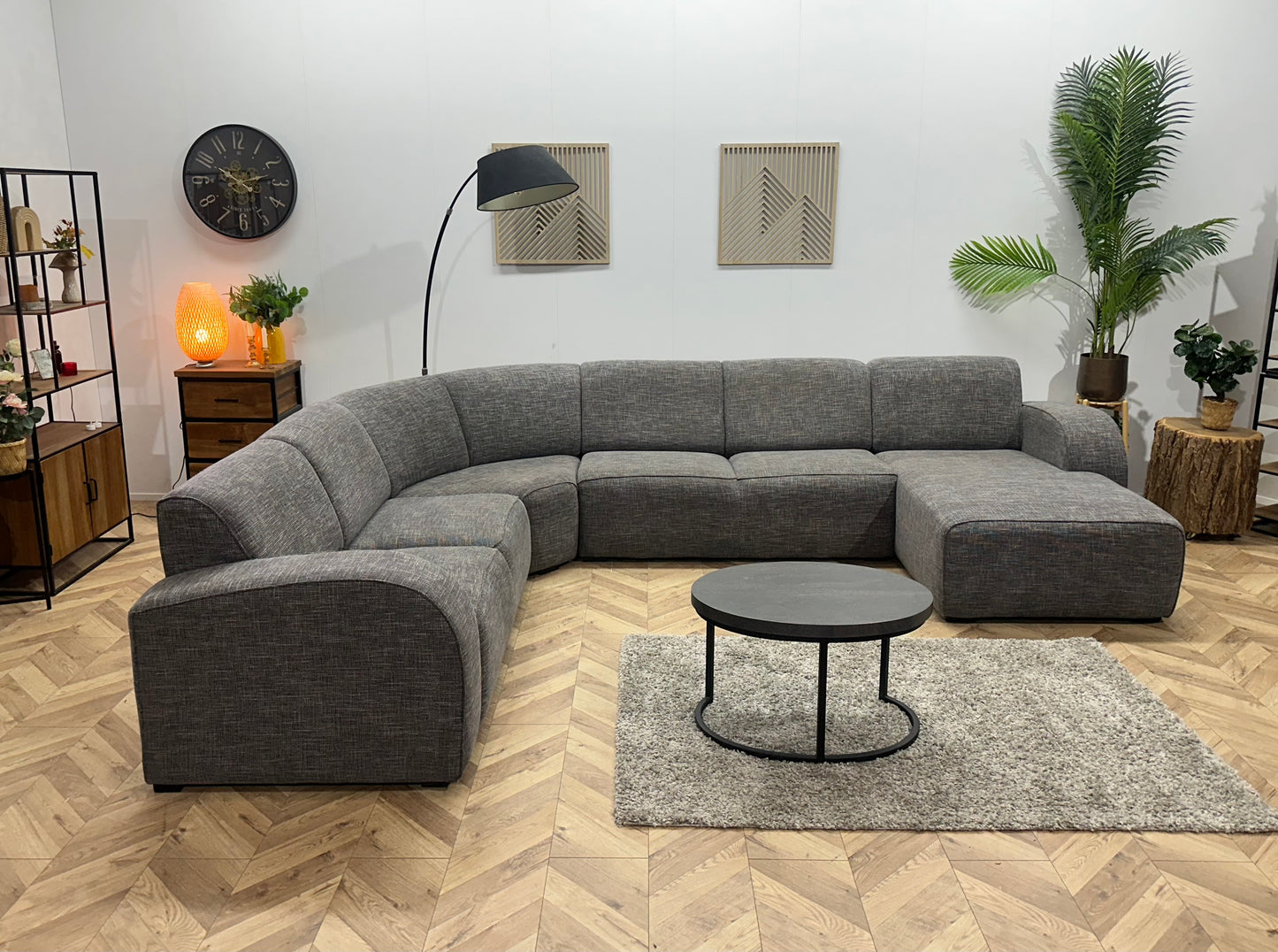 Grijze U Bank ~ Vaste Kussens