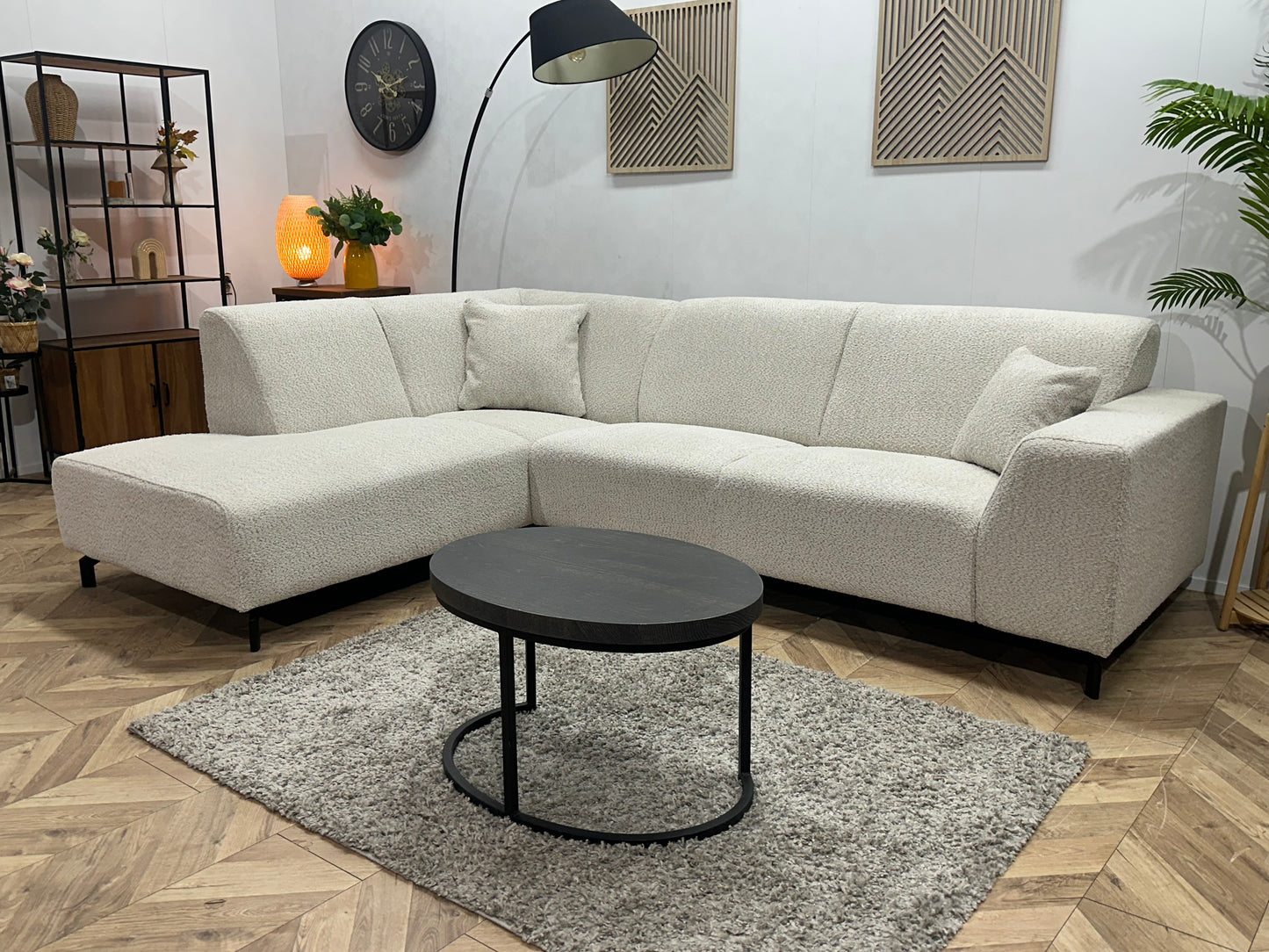 !Showroommodel! Witte Bouclé Hoekbank