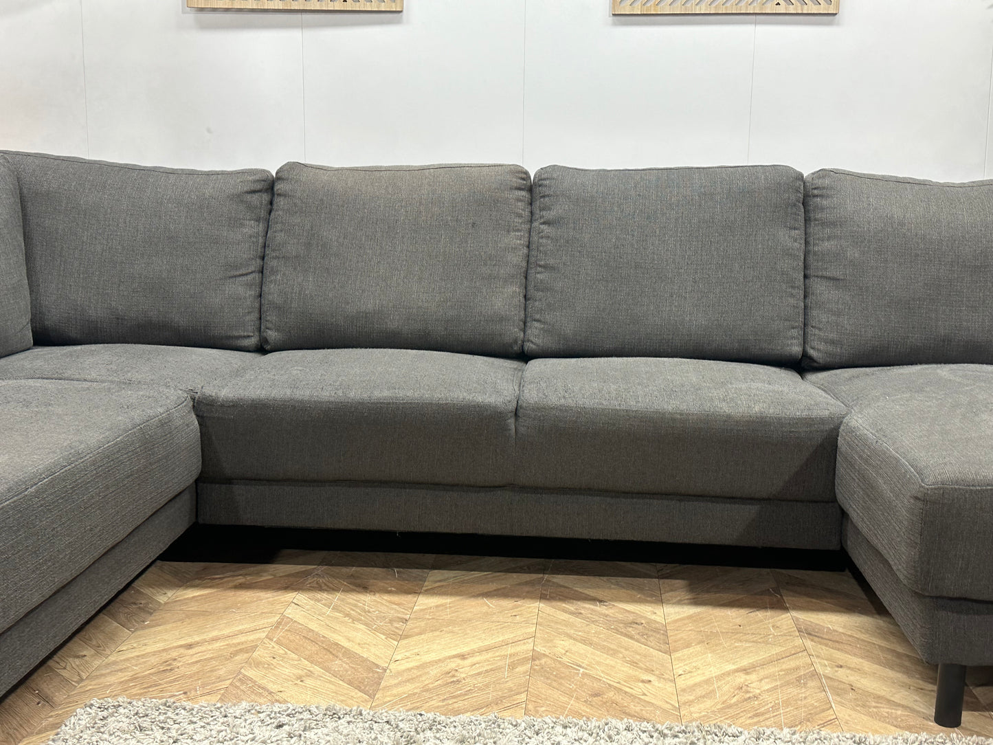 Antraciet U Bank ~ Losse Rugkussens Met Afneembare Hoezen