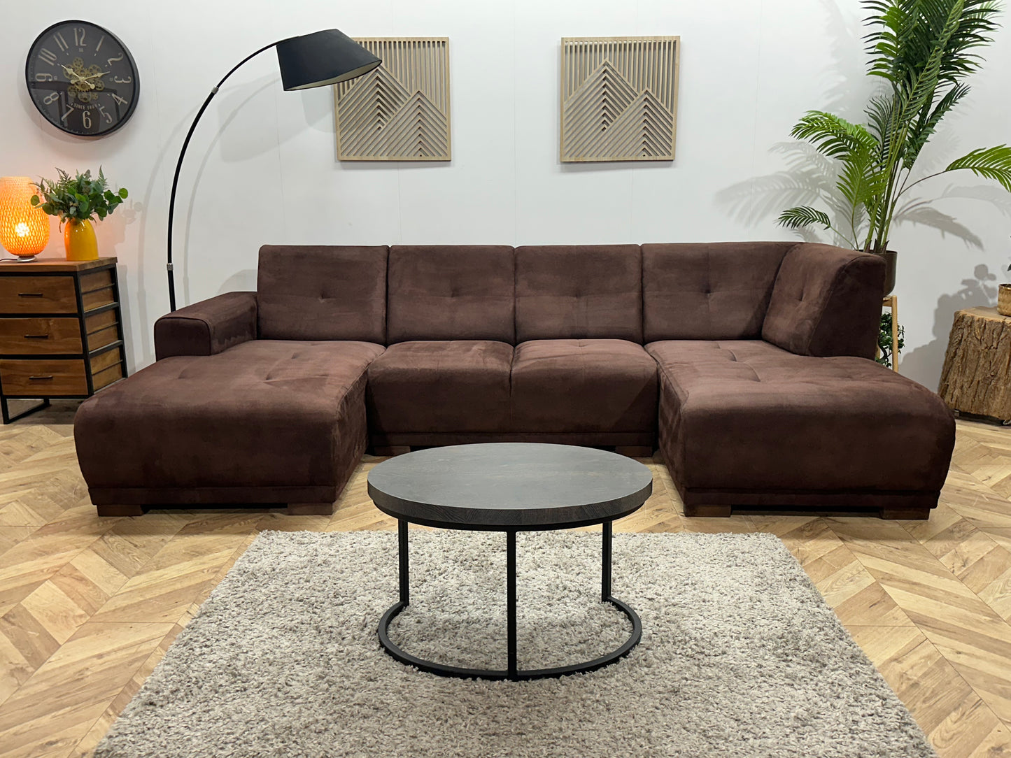 Bruine Suède Stoffen U Bank ~ Vaste Kussens