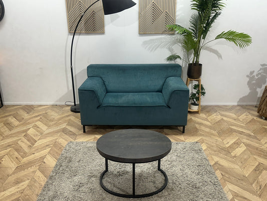 Blauwe Suède Stoffen Bank ~ Vaste Kussens