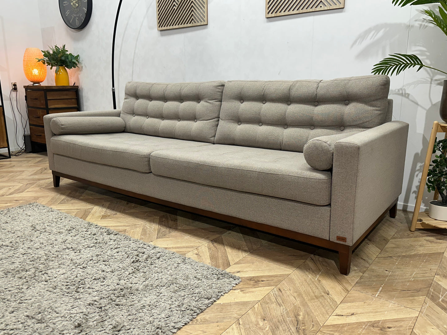 X5 Home Beige/Grijze 2.5-Zits Bank ~ Losse Kussens Met Afneembare Hoezen