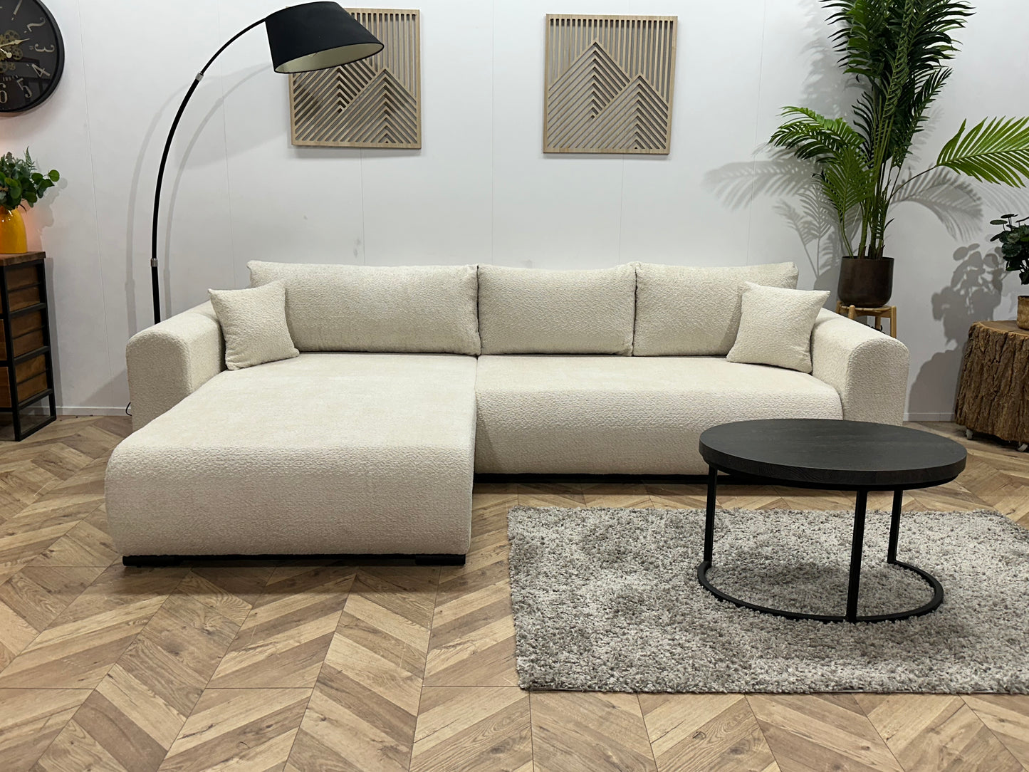 !Showroommodel! Witte Bouclé Hoekbank