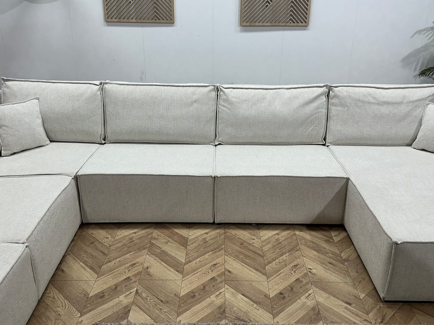 !Showroommodel! Crème Stoffen U Bank