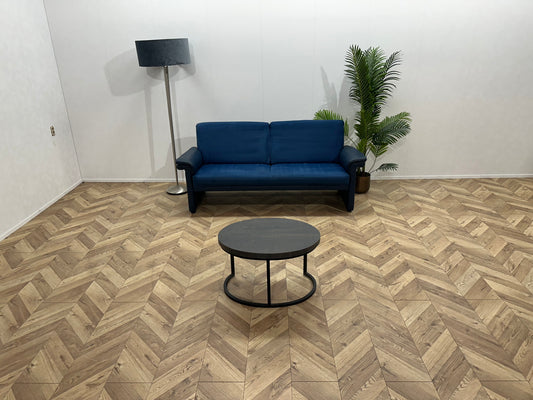 Blauwe Suède Stoffen/Lederen 2.5-Zits Bank ~ Vaste Kussens