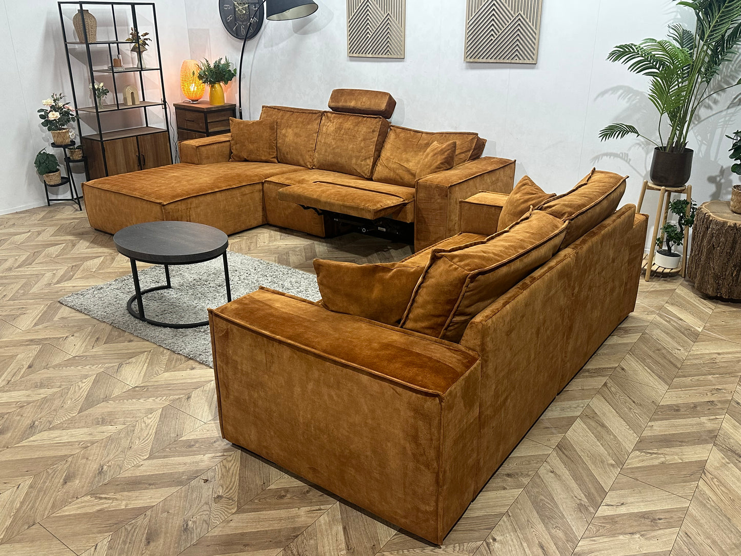 Oker Gele Velvet Banken Set ~ Relaxfunctie