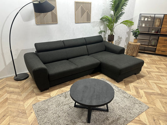 Zwarte Hoekbank ~ Verstelbare Hoofdsteunen