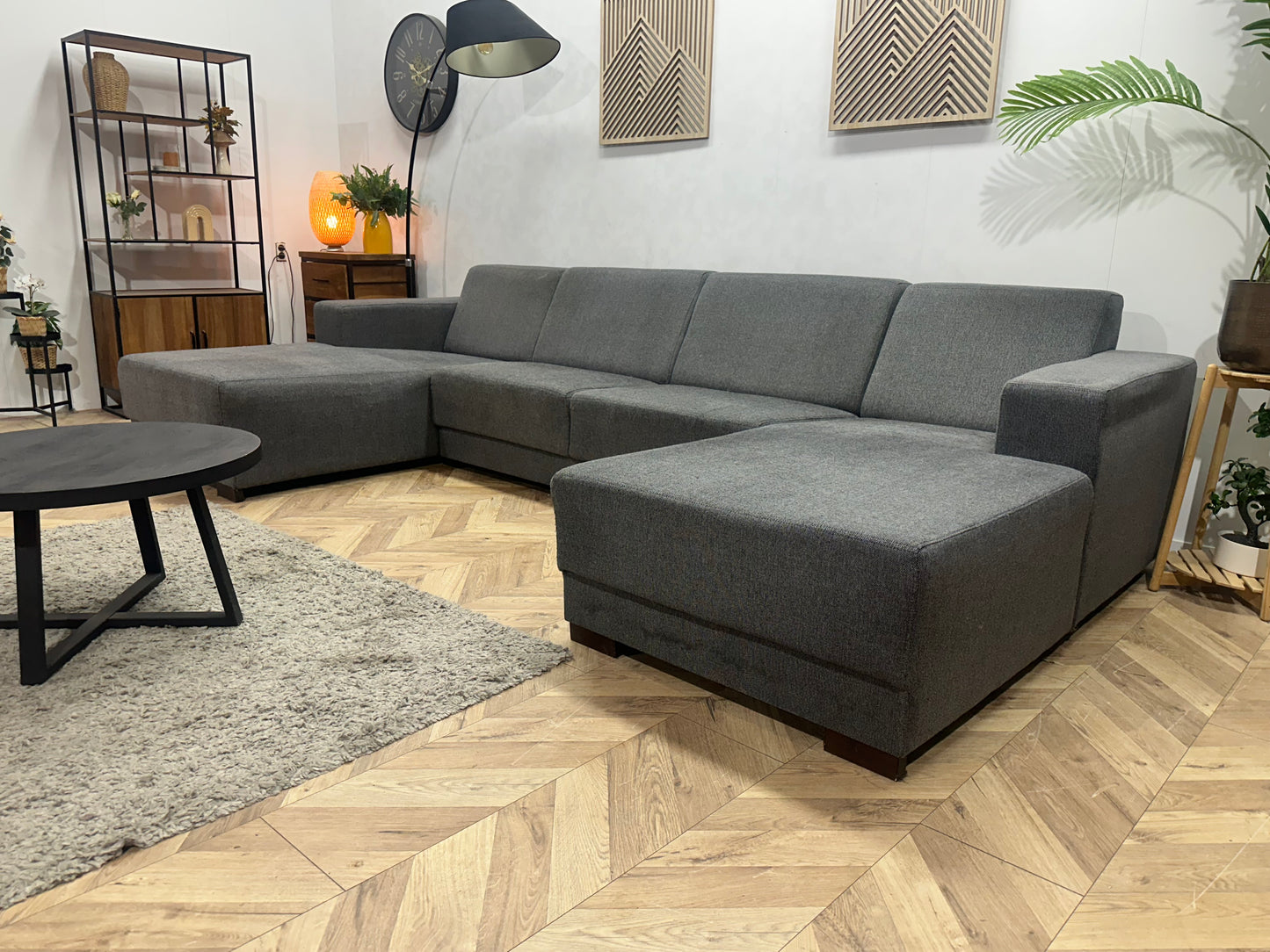 Antraciet U Bank ~ Vaste Kussens