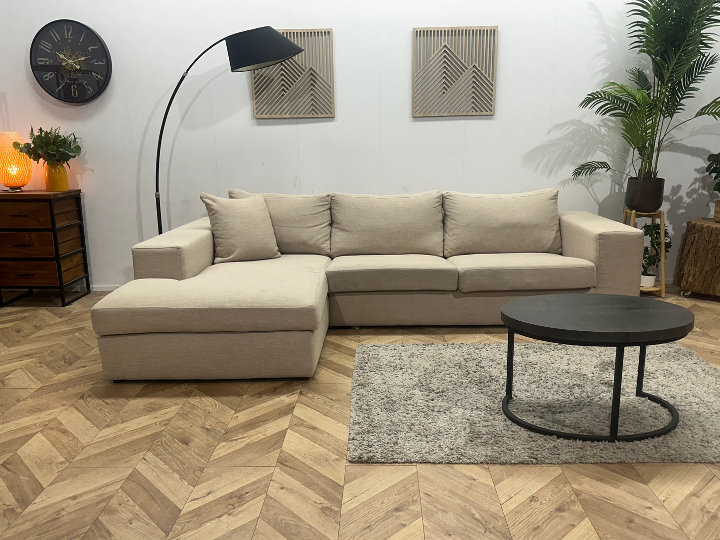 Beige Hoekbank ~ Losse Kussens Met Afneembare Hoezen