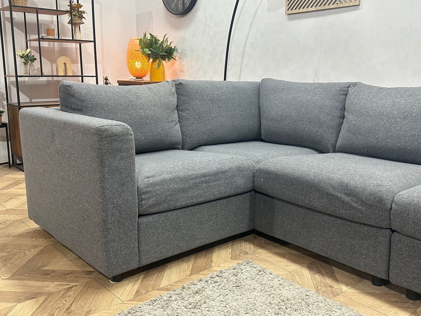 Grijze Design Hoekbank ~ Losse Kussens Met Afneembare Hoezen