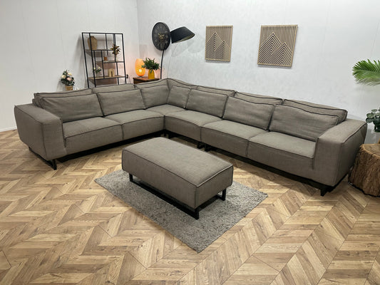 Taupe Ruime Hoekbank Inc Hocker ~ Meerdere Opstellingen