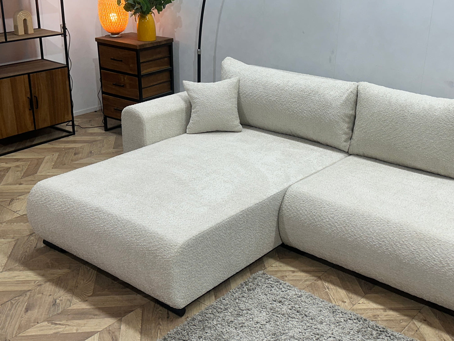 !Showroommodel! Witte Bouclé Hoekbank