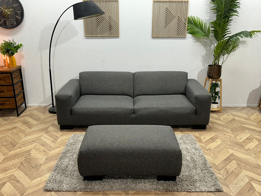 Antraciet 2.5-Zits Bank Inc Hocker ~ Vaste Kussens