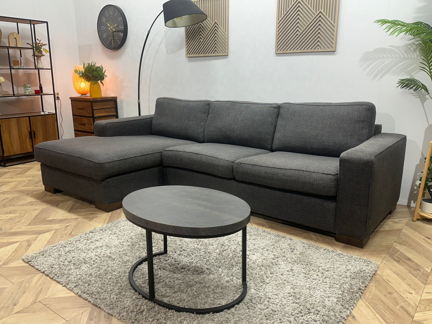 Antraciet Hoekbank ~ Losse Kussens Met Afneembare Hoezen