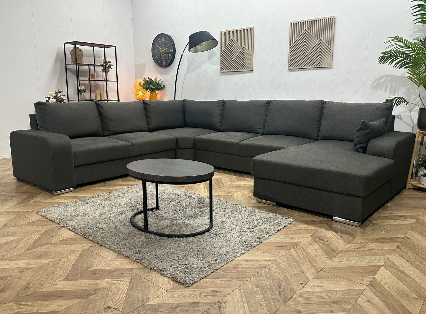 !Showroommodel! Antraciet Suède Stoffen U Bank
