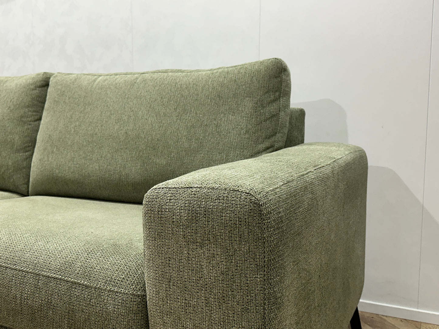 Groene Suède Stoffen Banken Set ~ Losse Kussens Met Afneembare Hoezen