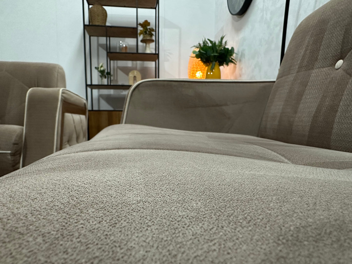 Istikbal Bruine Velvet Banken Set ~ Slaapfunctie