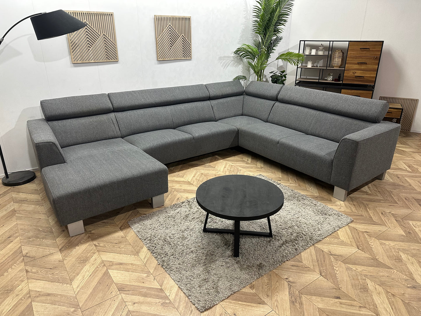 Antraciet U Bank ~ Verstelbare Hoofdsteunen