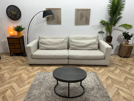 Witte Stoffen 3 Zits Bank ~ Losse Kussens Met Afneembare Hoezen