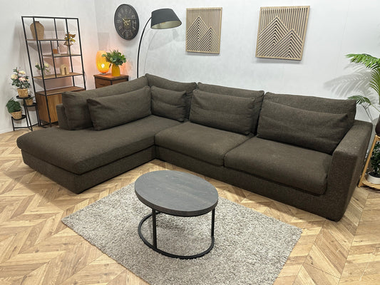 Bruine Hoekbank ~ Losse Kussens Met Afneembare Hoezen